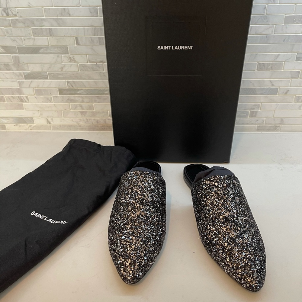 SAINT LAURENTSlip On Shoe BLISS Glitter grey 35.5